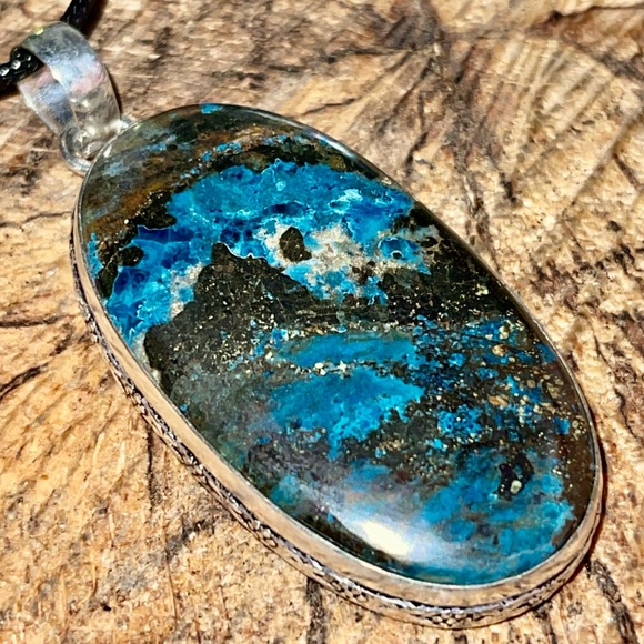 Chessylite Azurite Pendant 2 1/4” - Picture 9 of 10